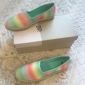 BP. Espadrilles Woman Blue Rainbow Size 8.5M NWT